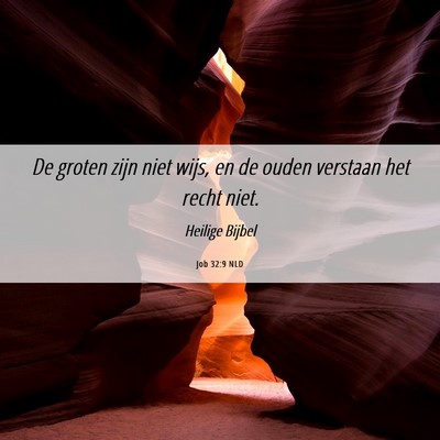 Picture 06 - Job 32:9 NLD - De groten zijn niet wijs, en de ouden verstaan - Bible Verse Picture