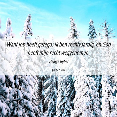 Picture 06 - Job 34:5 NLD - Want Job heeft gezegd: Ik ben rechtvaardig, en - Bible Verse Picture
