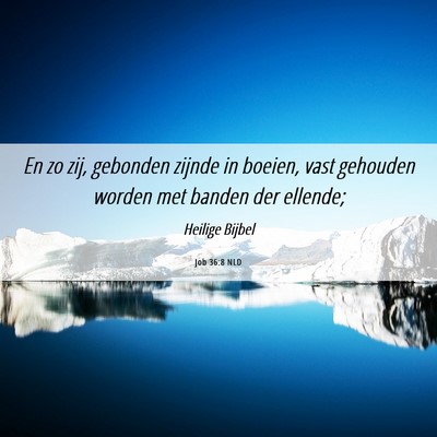 Picture 06 - Job 36:8 NLD - En zo zij, gebonden zijnde in boeien, vast - Bible Verse Picture