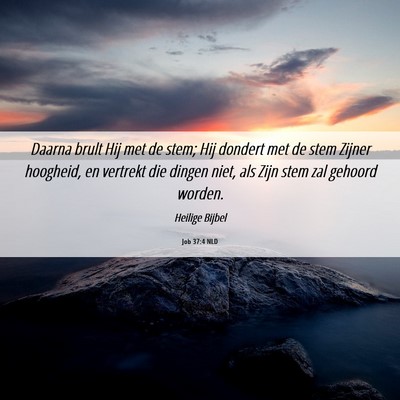 Picture 06 - Job 37:4 NLD - Daarna brult Hij met de stem; Hij dondert met de - Bible Verse Picture