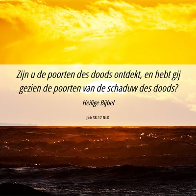 Picture 06 - Job 38:17 NLD - Zijn u de poorten des doods ontdekt, en hebt gij - Bible Verse Picture