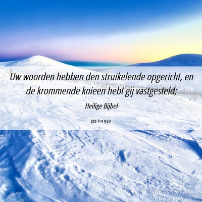 Picture 06 - Job 4:4 NLD - Uw woorden hebben den struikelende opgericht, en - Bible Verse Picture