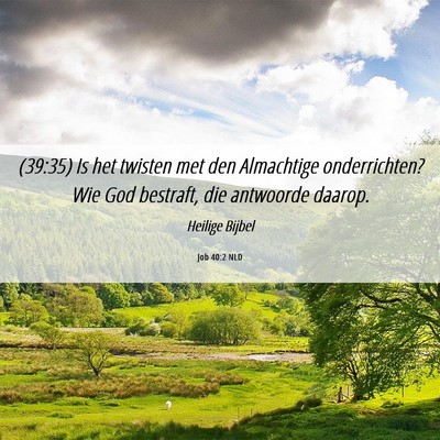 Picture 06 - Job 40:2 NLD - (39:35) Is het twisten met den Almachtige - Bible Verse Picture