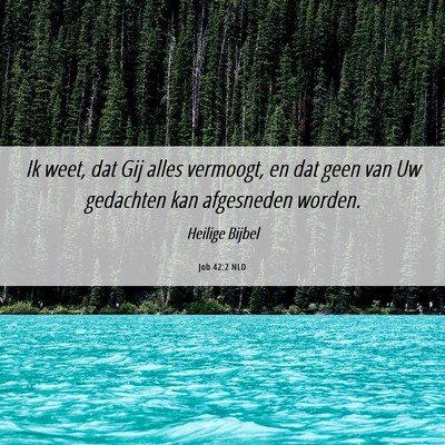 Picture 06 - Job 42:2 NLD - Ik weet, dat Gij alles vermoogt, en dat geen van - Bible Verse Picture