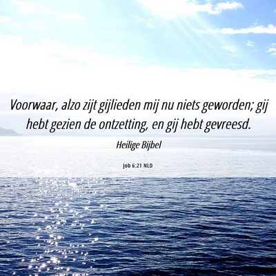 Picture 06 - Job 6:21 NLD - Voorwaar, alzo zijt gijlieden mij nu niets - Bible Verse Picture