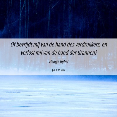 Picture 06 - Job 6:23 NLD - Of bevrijdt mij van de hand des verdrukkers, en - Bible Verse Picture