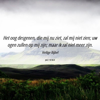Picture 06 - Job 7:8 NLD - Het oog desgenen, die mij nu ziet, zal mij niet - Bible Verse Picture