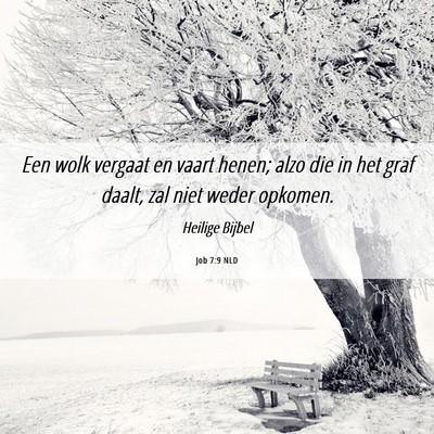 Picture 06 - Job 7:9 NLD - Een wolk vergaat en vaart henen; alzo die in het - Bible Verse Picture