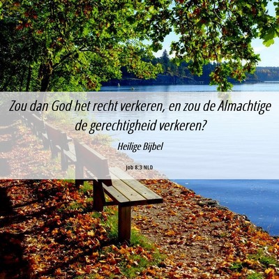 Picture 06 - Job 8:3 NLD - Zou dan God het recht verkeren, en zou de - Bible Verse Picture