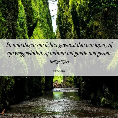 Picture 06 - Job 9:25 NLD - En mijn dagen zijn lichter geweest dan een loper; - Bible Verse Picture
