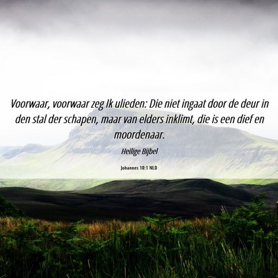 Picture 06 - Johannes 10:1 NLD - Voorwaar, voorwaar zeg Ik ulieden: Die niet - Bible Verse Picture