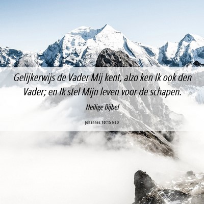Picture 06 - Johannes 10:15 NLD - Gelijkerwijs de Vader Mij kent, alzo ken Ik ook - Bible Verse Picture