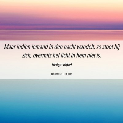 Picture 06 - Johannes 11:10 NLD - Maar indien iemand in den nacht wandelt, zo stoot - Bible Verse Picture