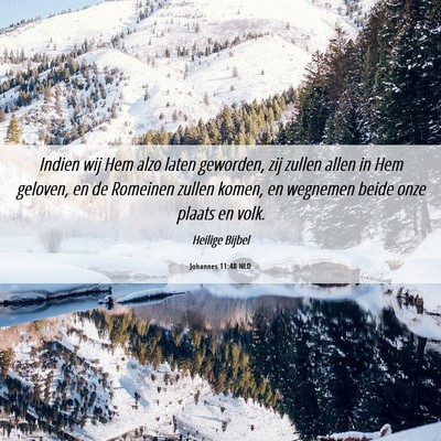 Picture 06 - Johannes 11:48 NLD - Indien wij Hem alzo laten geworden, zij zullen - Bible Verse Picture