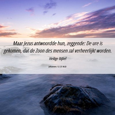 Picture 06 - Johannes 12:23 NLD - Maar Jezus antwoordde hun, zeggende: De ure is - Bible Verse Picture