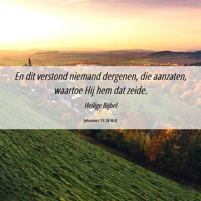 Picture 06 - Johannes 13:28 NLD - En dit verstond niemand dergenen, die aanzaten, - Bible Verse Picture