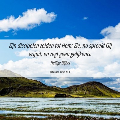 Picture 06 - Johannes 16:29 NLD - Zijn discipelen zeiden tot Hem: Zie, nu spreekt - Bible Verse Picture