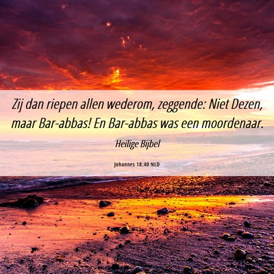 Picture 06 - Johannes 18:40 NLD - Zij dan riepen allen wederom, zeggende: Niet - Bible Verse Picture