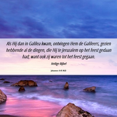 Picture 06 - Johannes 4:45 NLD - Als Hij dan in Galilea kwam, ontvingen Hem de - Bible Verse Picture