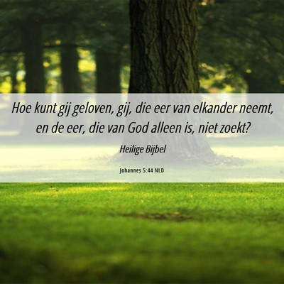 Picture 06 - Johannes 5:44 NLD - Hoe kunt gij geloven, gij, die eer van elkander - Bible Verse Picture