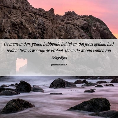 Picture 06 - Johannes 6:14 NLD - De mensen dan, gezien hebbende het teken, dat - Bible Verse Picture