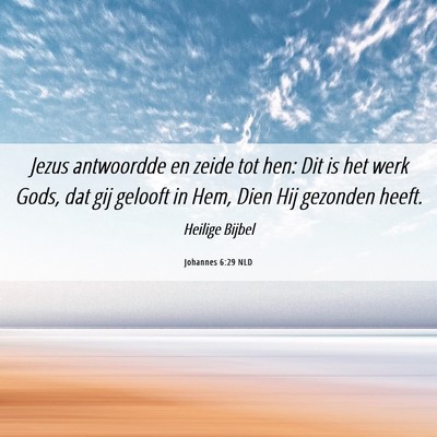 Picture 06 - Johannes 6:29 NLD - Jezus antwoordde en zeide tot hen: Dit is het - Bible Verse Picture