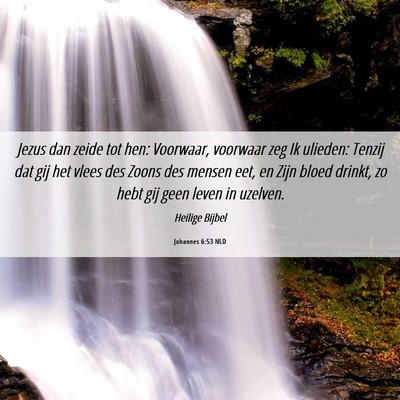 Picture 06 - Johannes 6:53 NLD - Jezus dan zeide tot hen: Voorwaar, voorwaar zeg - Bible Verse Picture