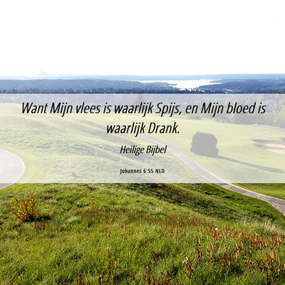 Picture 06 - Johannes 6:55 NLD - Want Mijn vlees is waarlijk Spijs, en Mijn bloed - Bible Verse Picture