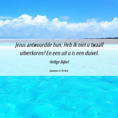 Picture 06 - Johannes 6:70 NLD - Jezus antwoordde hun: Heb Ik niet u twaalf - Bible Verse Picture