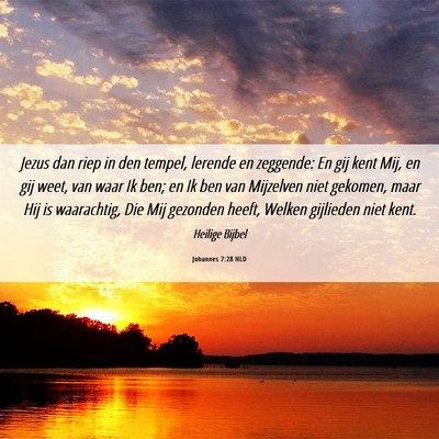 Picture 06 - Johannes 7:28 NLD - Jezus dan riep in den tempel, lerende en - Bible Verse Picture