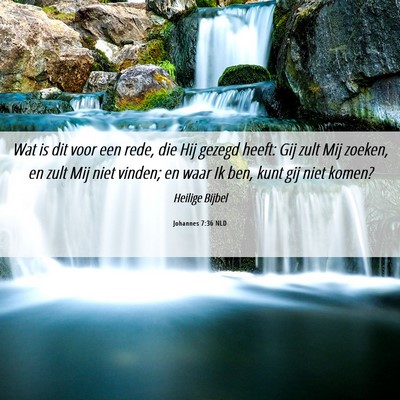 Picture 06 - Johannes 7:36 NLD - Wat is dit voor een rede, die Hij gezegd heeft: - Bible Verse Picture