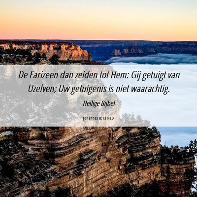 Picture 06 - Johannes 8:13 NLD - De Farizeen dan zeiden tot Hem: Gij getuigt van - Bible Verse Picture