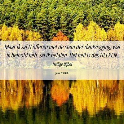 Picture 06 - Jona 2:9 NLD - Maar ik zal U offeren met de stem der - Bible Verse Picture