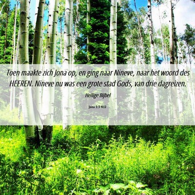 Picture 06 - Jona 3:3 NLD - Toen maakte zich Jona op, en ging naar Nineve, - Bible Verse Picture