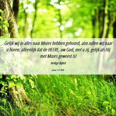 Picture 06 - Jozua 1:17 NLD - Gelijk wij in alles naar Mozes hebben gehoord, - Bible Verse Picture