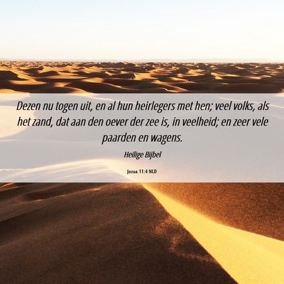 Picture 06 - Jozua 11:4 NLD - Dezen nu togen uit, en al hun heirlegers met hen; - Bible Verse Picture