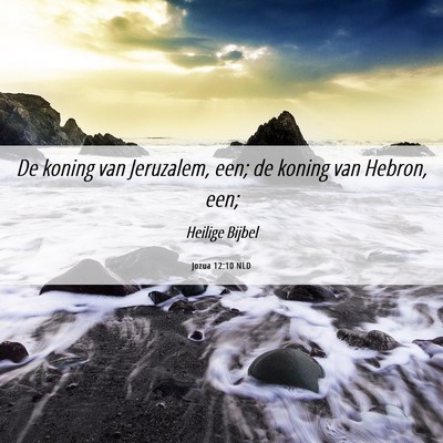 Picture 06 - Jozua 12:10 NLD - De koning van Jeruzalem, een; de koning van - Bible Verse Picture