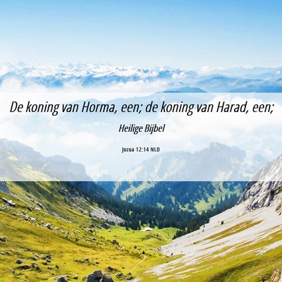 Picture 06 - Jozua 12:14 NLD - De koning van Horma, een; de koning van Harad, - Bible Verse Picture