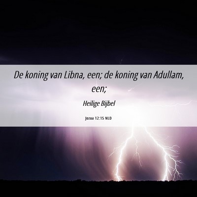 Picture 06 - Jozua 12:15 NLD - De koning van Libna, een; de koning van Adullam, - Bible Verse Picture