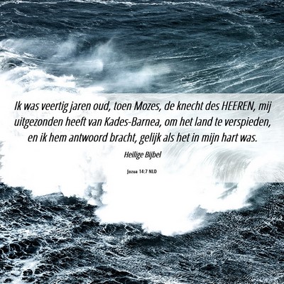 Picture 06 - Jozua 14:7 NLD - Ik was veertig jaren oud, toen Mozes, de knecht - Bible Verse Picture