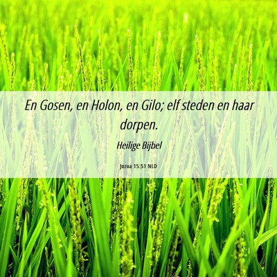 Picture 06 - Jozua 15:51 NLD - En Gosen, en Holon, en Gilo; elf steden en haar - Bible Verse Picture