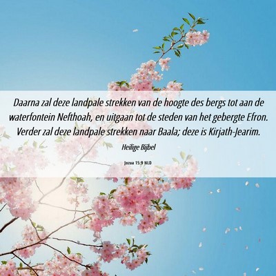 Picture 06 - Jozua 15:9 NLD - Daarna zal deze landpale strekken van de hoogte - Bible Verse Picture