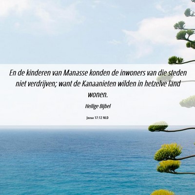 Picture 06 - Jozua 17:12 NLD - En de kinderen van Manasse konden de inwoners van - Bible Verse Picture