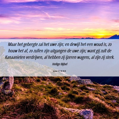 Picture 06 - Jozua 17:18 NLD - Maar het gebergte zal het uwe zijn; en dewijl het - Bible Verse Picture