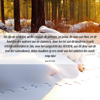 Picture 06 - Jozua 19:51 NLD - Dit zijn de erfdelen, welke Eleazar, de priester, - Bible Verse Picture
