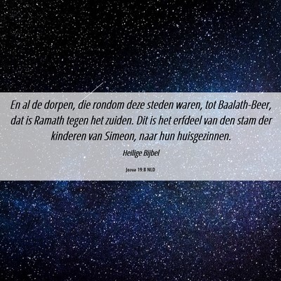 Picture 06 - Jozua 19:8 NLD - En al de dorpen, die rondom deze steden waren, - Bible Verse Picture