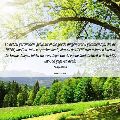 Picture 06 - Jozua 23:15 NLD - En het zal geschieden, gelijk als al die goede - Bible Verse Picture