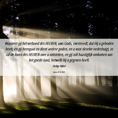 Picture 06 - Jozua 23:16 NLD - Wanneer gij het verbond des HEEREN, uws Gods, - Bible Verse Picture