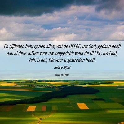 Picture 06 - Jozua 23:3 NLD - En gijlieden hebt gezien alles, wat de HEERE, uw - Bible Verse Picture