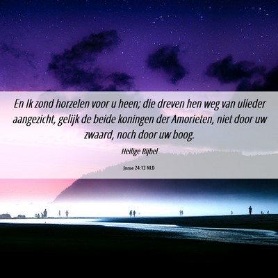 Picture 06 - Jozua 24:12 NLD - En Ik zond horzelen voor u heen; die dreven hen - Bible Verse Picture